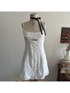 Princess Polly white floral cut out dress